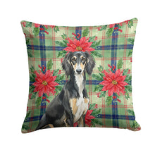 Load image into Gallery viewer, Black and Tan Saluki Christmas PoinsettIas Throw Pillow