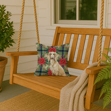 Load image into Gallery viewer, Cream Saluki Christmas PoinsettIas Throw Pillow