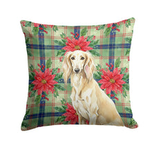 Load image into Gallery viewer, Cream Saluki Christmas PoinsettIas Throw Pillow
