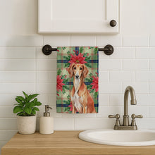 Load image into Gallery viewer, Red Saluki Christmas PoinsettIas Kitchen Towel