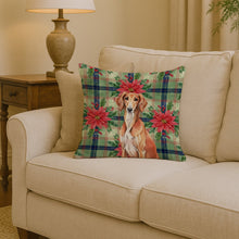 Load image into Gallery viewer, Red Saluki Christmas PoinsettIas Throw Pillow