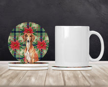 Load image into Gallery viewer, Red Saluki Christmas PoinsettIas Large Sandstone Coasters Pack of 4