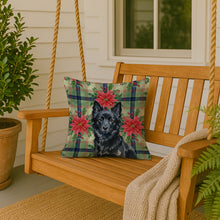 Load image into Gallery viewer, Schipperke Christmas PoinsettIas Throw Pillow