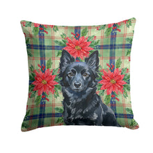Load image into Gallery viewer, Schipperke Christmas PoinsettIas Throw Pillow
