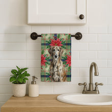 Load image into Gallery viewer, Brindle Scottish Deerhound Christmas PoinsettIas Kitchen Towel