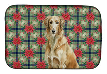 Load image into Gallery viewer, Wheaten Scottish Deerhound Christmas PoinsettIas Dish Drying Mat