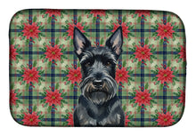 Load image into Gallery viewer, Scottish Terrier Christmas PoinsettIas Dish Drying Mat