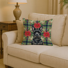 Load image into Gallery viewer, Scottish Terrier Christmas PoinsettIas Throw Pillow