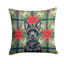 Load image into Gallery viewer, Scottish Terrier Christmas PoinsettIas Throw Pillow