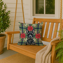 Load image into Gallery viewer, Scottish Terrier Christmas PoinsettIas Throw Pillow