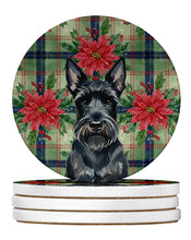 Load image into Gallery viewer, Scottish Terrier Christmas PoinsettIas Large Sandstone Coasters Pack of 4