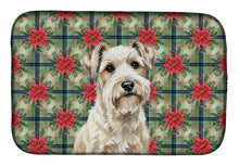 Load image into Gallery viewer, Sealyham Terrier Christmas PoinsettIas Dish Drying Mat