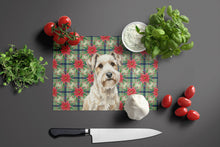 Load image into Gallery viewer, Sealyham Terrier Christmas PoinsettIas Glass Cutting Board