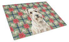 Load image into Gallery viewer, Sealyham Terrier Christmas PoinsettIas Glass Cutting Board