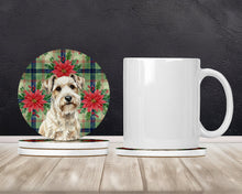 Load image into Gallery viewer, Sealyham Terrier Christmas PoinsettIas Large Sandstone Coasters Pack of 4
