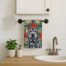 Load image into Gallery viewer, Black Shar Pei Christmas PoinsettIas Kitchen Towel