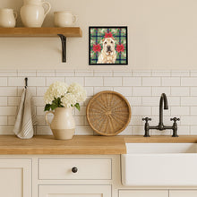 Load image into Gallery viewer, Shar Pei Christmas PoinsettIas Framed Metal Print