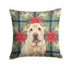 Load image into Gallery viewer, Shar Pei Christmas PoinsettIas Throw Pillow