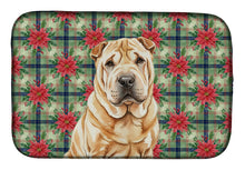 Load image into Gallery viewer, Red Shar Pei Christmas PoinsettIas Dish Drying Mat