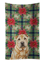 Load image into Gallery viewer, Red Shar Pei Christmas PoinsettIas Kitchen Towel