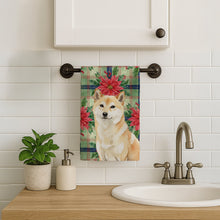 Load image into Gallery viewer, Cream Shiba Inu Christmas PoinsettIas Kitchen Towel