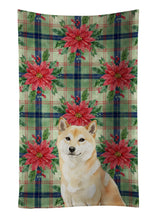 Load image into Gallery viewer, Cream Shiba Inu Christmas PoinsettIas Kitchen Towel