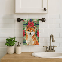 Load image into Gallery viewer, Red Shiba Inu Christmas PoinsettIas Kitchen Towel