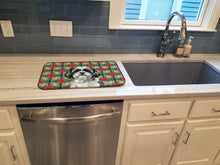 Load image into Gallery viewer, Black and White Shih Tzu Christmas PoinsettIas Dish Drying Mat