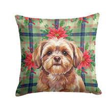 Load image into Gallery viewer, Liver Shih Tzu Christmas PoinsettIas Throw Pillow