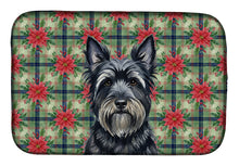Load image into Gallery viewer, Black Skye Terrier Christmas PoinsettIas Dish Drying Mat