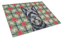 Load image into Gallery viewer, Black Skye Terrier Christmas PoinsettIas Glass Cutting Board