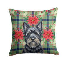 Load image into Gallery viewer, Black Skye Terrier Christmas PoinsettIas Throw Pillow
