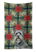 Load image into Gallery viewer, Gray Skye Terrier Christmas PoinsettIas Kitchen Towel