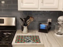 Load image into Gallery viewer, Gray Skye Terrier Christmas PoinsettIas Glass Cutting Board