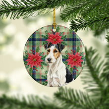 Load image into Gallery viewer, Smooth Fox Terrier Christmas PoinsettIas Ceramic Ornament