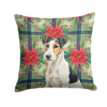 Load image into Gallery viewer, Smooth Fox Terrier Christmas PoinsettIas Throw Pillow