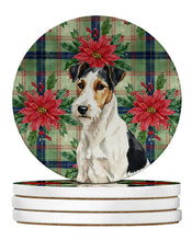 Load image into Gallery viewer, Smooth Fox Terrier Christmas PoinsettIas Large Sandstone Coasters Pack of 4