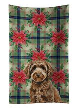 Load image into Gallery viewer, Spanish Water Dog Christmas PoinsettIas Kitchen Towel