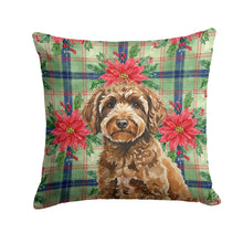Load image into Gallery viewer, Spanish Water Dog Christmas PoinsettIas Throw Pillow