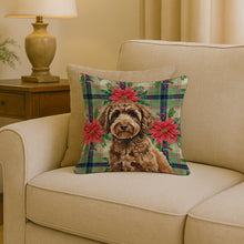 Load image into Gallery viewer, Spanish Water Dog Christmas PoinsettIas Throw Pillow