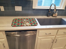 Load image into Gallery viewer, Spinone Italiano Christmas PoinsettIas Dish Drying Mat