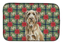 Load image into Gallery viewer, Spinone Italiano Christmas PoinsettIas Dish Drying Mat