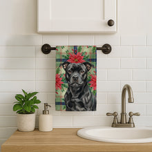 Load image into Gallery viewer, Black Staffordshire Bull Terrier Christmas PoinsettIas Kitchen Towel
