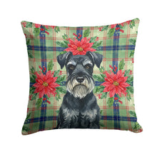 Load image into Gallery viewer, Standard Schnauzer Christmas PoinsettIas Throw Pillow