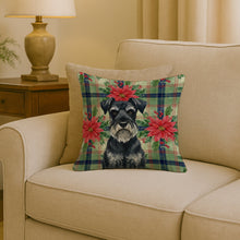 Load image into Gallery viewer, Standard Schnauzer Christmas PoinsettIas Throw Pillow