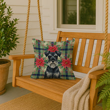 Load image into Gallery viewer, Standard Schnauzer Christmas PoinsettIas Throw Pillow