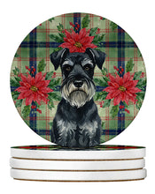 Load image into Gallery viewer, Standard Schnauzer Christmas PoinsettIas Large Sandstone Coasters Pack of 4