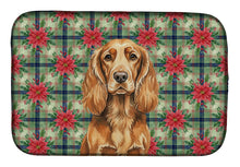 Load image into Gallery viewer, Sussex Spaniel Christmas PoinsettIas Dish Drying Mat
