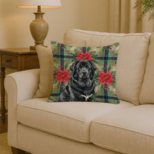 Load image into Gallery viewer, Black Tibetan Mastiff Christmas PoinsettIas Throw Pillow