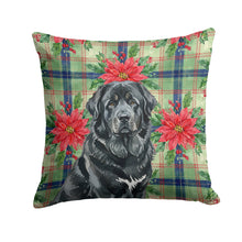 Load image into Gallery viewer, Black Tibetan Mastiff Christmas PoinsettIas Throw Pillow
